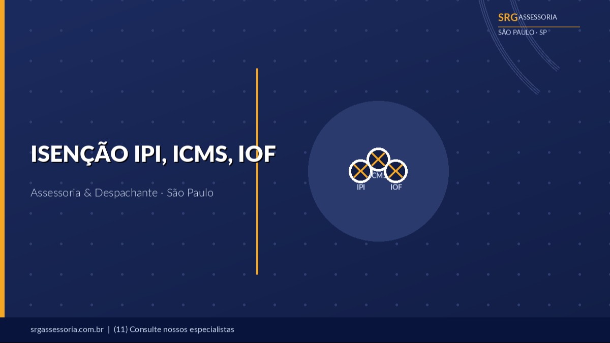 Isenção de IPI, ICMS e IOF
